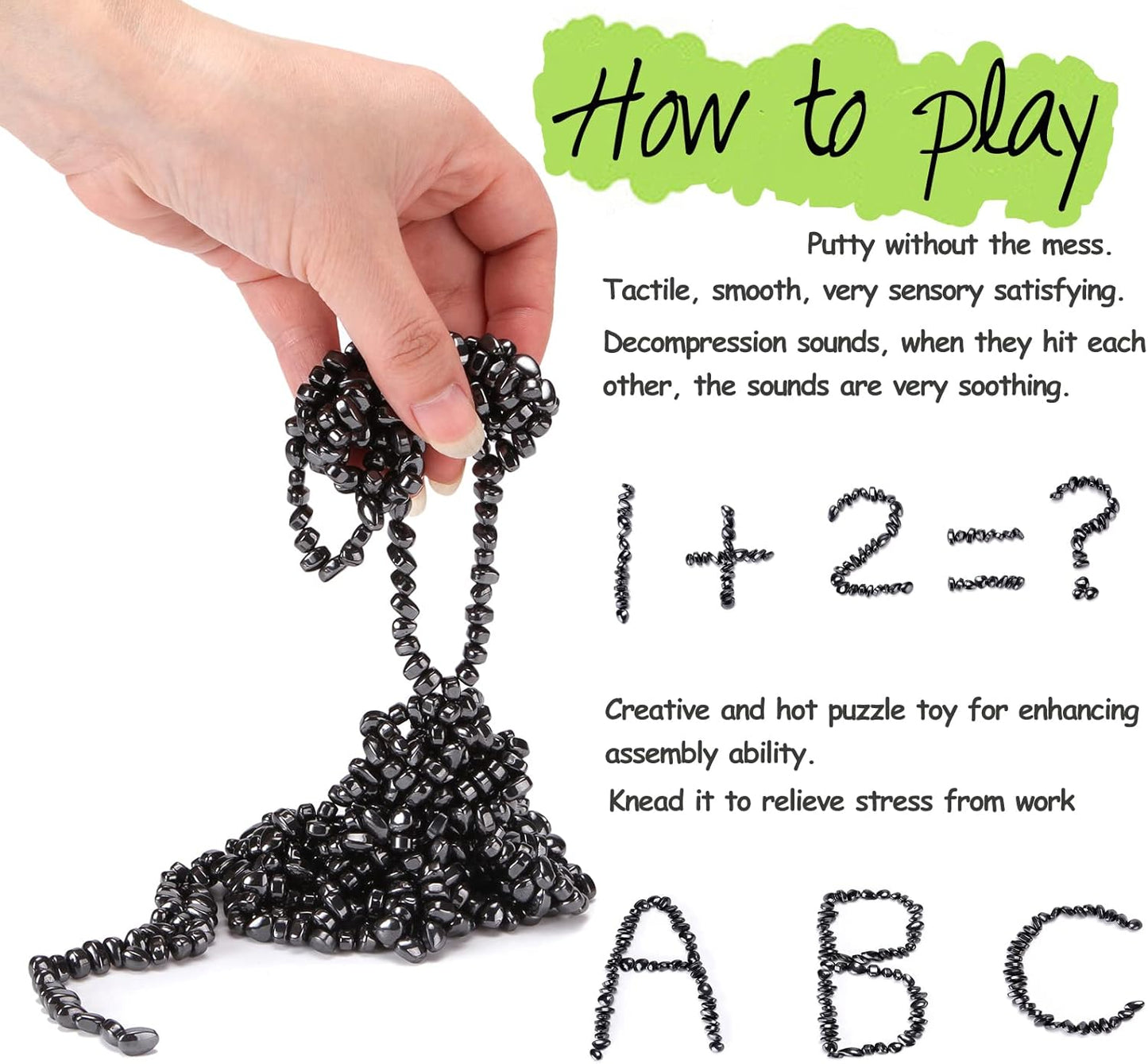 1000pcs Magnetic Balls Fidget Toys Adults, Magnetic Putty Ferrite Crags Magnet Putty Desk Toys for Office for Adults