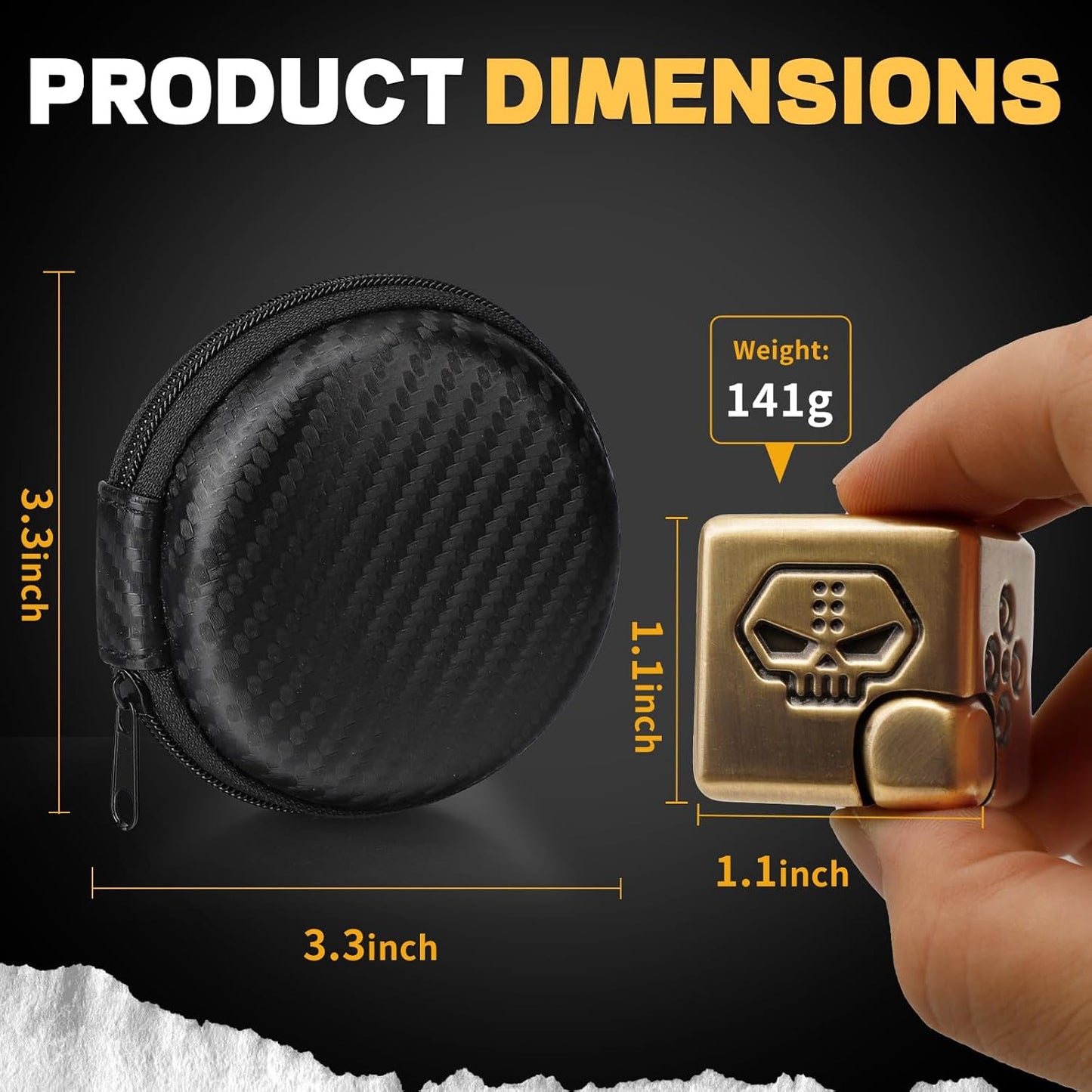 Metal Infinity Cube Fidget Spinner for Kids Adults, 2-in-1 Magnet Dice Fidget Hand Toys Focus Finger Spinning Toy, Stress Relief Hand Spinner for Boys Men, Kinetic Desk Toy for Autism Anti Anxiety