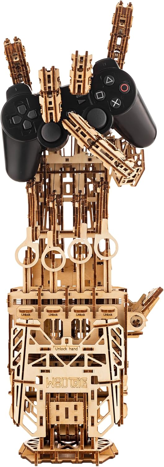 Wood Trick Cyber Robotic Hand 3D Wooden Puzzles for Adults and Kids to Build - Wooden Models Engineering DIY Project Mechanical 3D Puzzles Model Kits for Adults