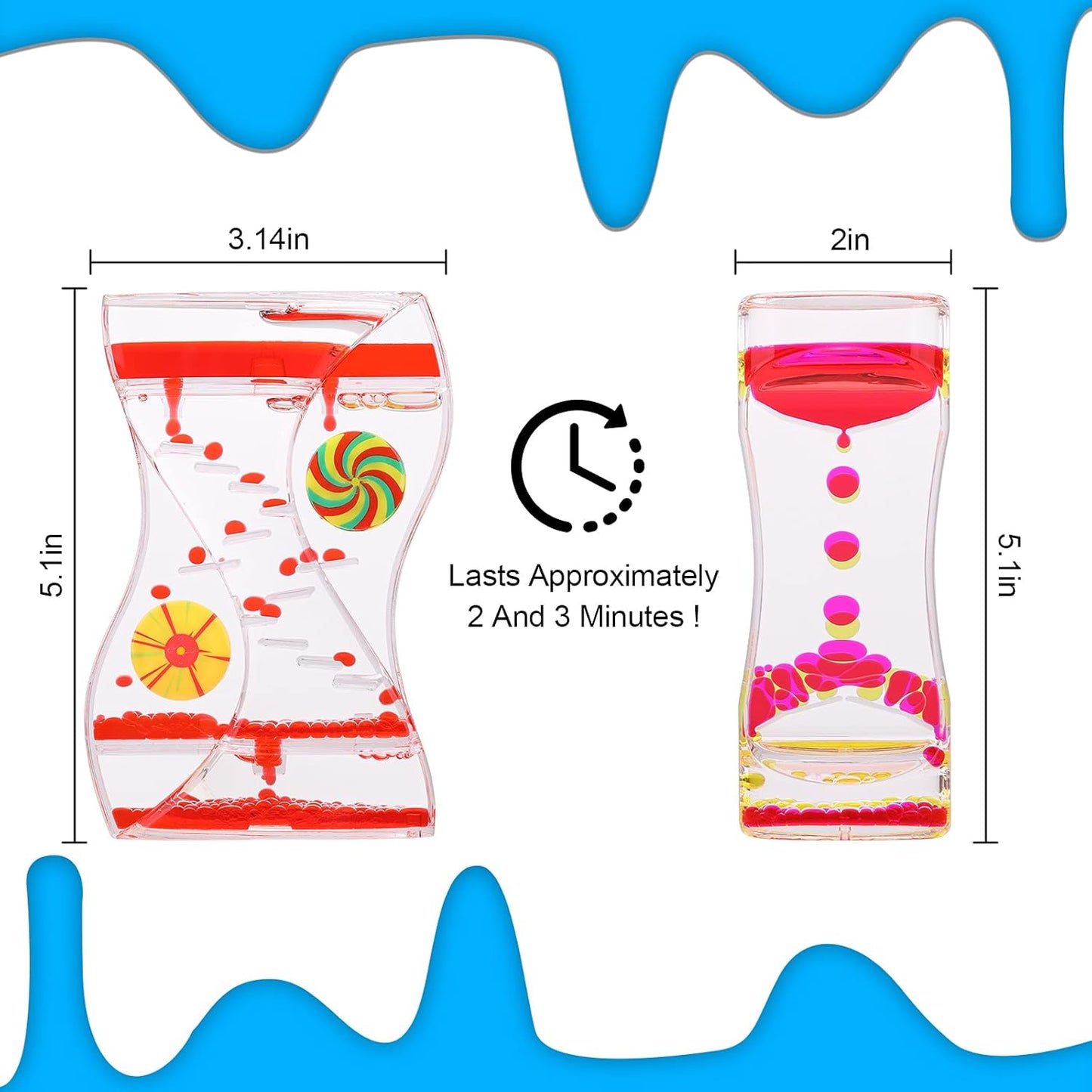 XINBAOHONG Liquid Motion Bubbler Sensory Toy for Kids and Adults 4-Pack，Calming Stress Relief Fidget Toys for ADHD Autism, Office Desk Decor