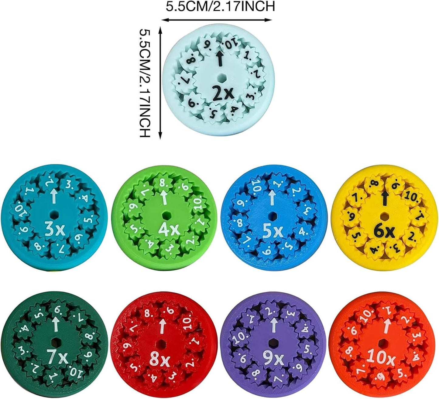 Math Fidget Spinners, Math Fact Fidget Spinners, Math Fidget Toy for Kids, Perfect for Learning Add Subtract Multiplication Division with The Math Spinners (Multiply Or Divide 9pcs)