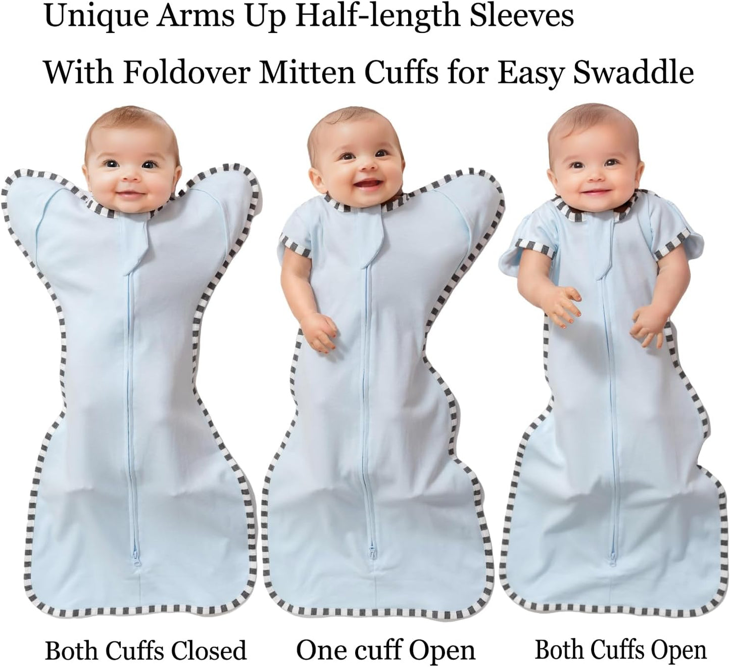 Baby Swaddle Blanket for Newborns and Infants,2-Piece Set Infant Pajamas,Bidirectional Zipper,Easy to Put On and Take Off