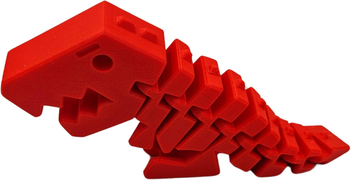 Rexi Collectible Figurine - Stress Relief, Autism, ADHD - Flexible Dinosaur - Articulating Joints (Red)