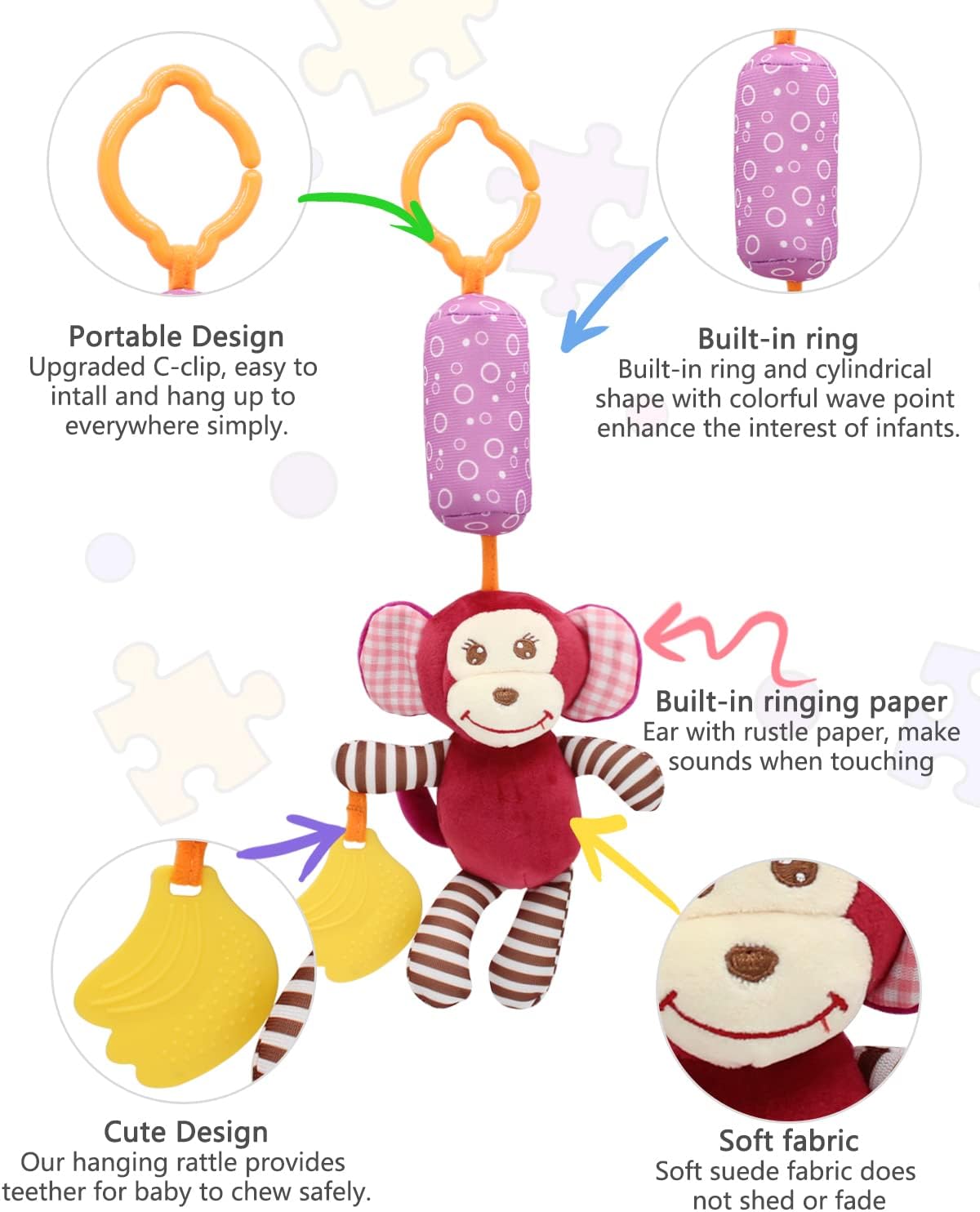 BLOOBLOOMAX Sock rattles for Babies 0-24 Months Baby Animal Foot Finder Educational Toys