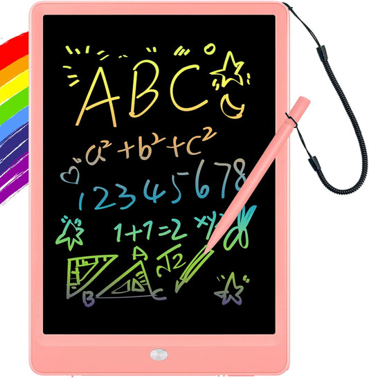 ORSEN LCD Writing Tablet 10 Inch, Colorful Doodle Board Drawing Pad for Kids, Educational Christmas Toys Gifts for 3-6 Year Old Girls Boys (Pink)