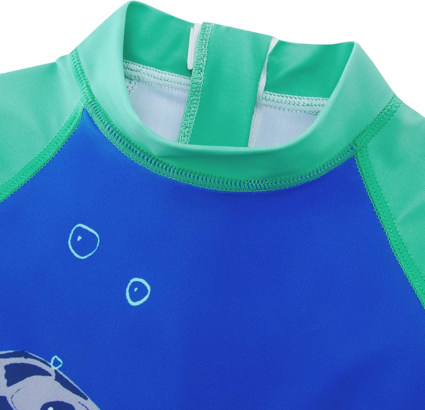 uideazone Baby Boys One Piece Swimsuit Long Sleeve UPF 50+ Rash Guard Bathing Suit Swimwear with Sun Hat 0-24 Months