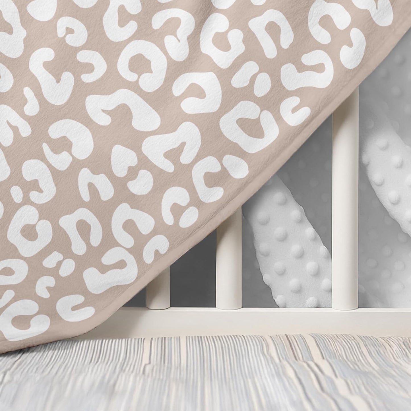 Leopard Print Minky Baby Blanket 30 x 40 Inches for Girls, Soft Plush Receiving Blanket with Dotted Back, Gift for Toddler Newborn Infant Christmas Birthday Baby Shower