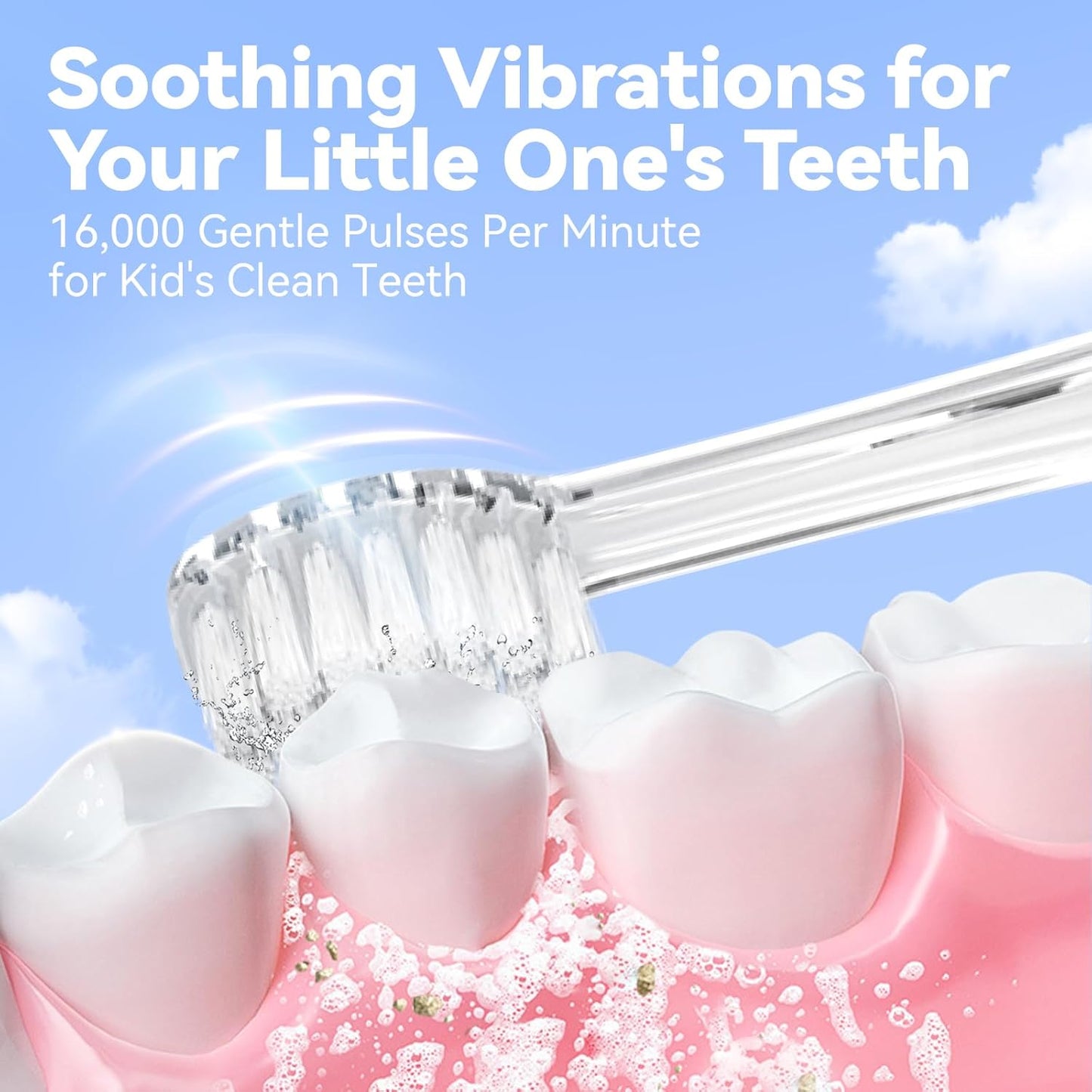 Toddler Electric Toothbrush, Soft Bristles, Colorful LED Light for Easy Checkups, Makes Brushing Fun, 2-Minute Timer for Proper Brushing, Cute Design, IPX7 Waterproof, Includes AAA Battery (Pink)