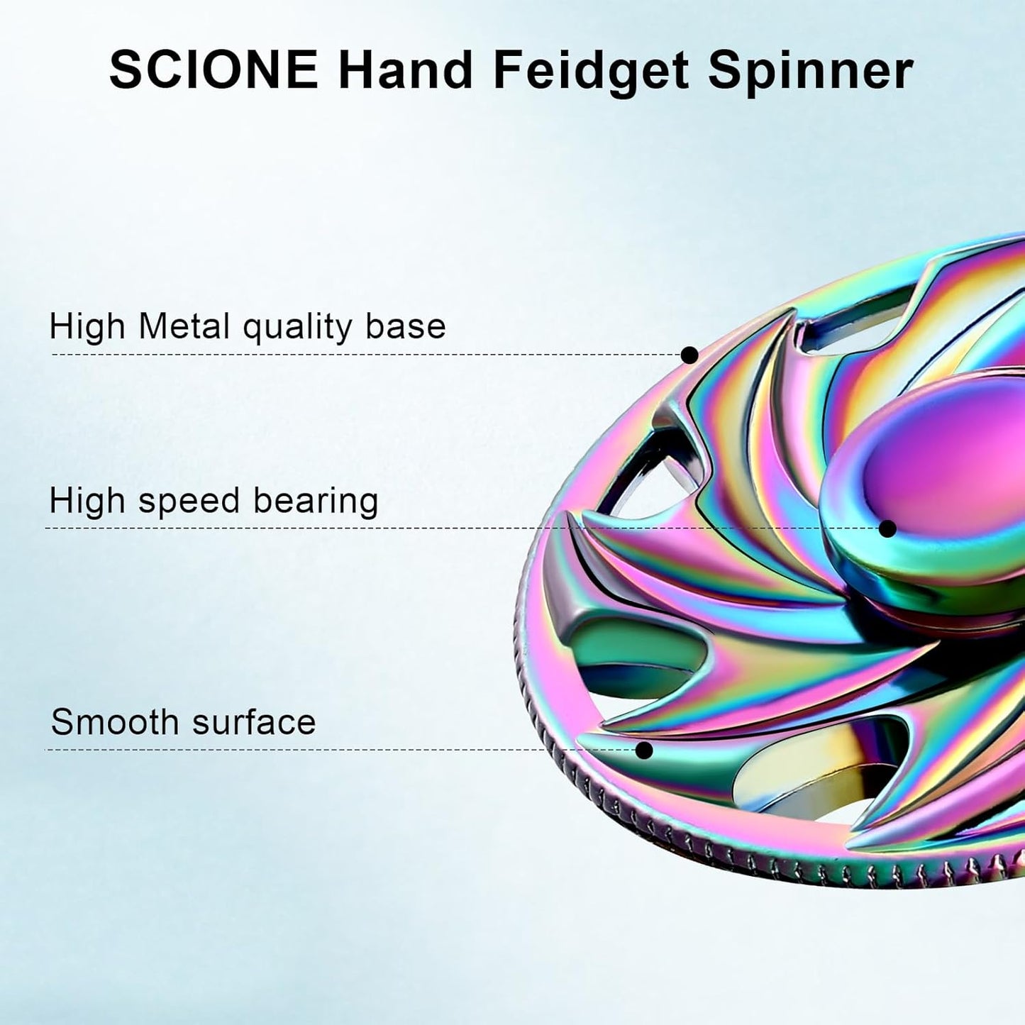 SCIONE Metal Fidget Spinner Gifts for Adults and Kids, Stress Anxiety ADHD Relief Figets Toy, Metal Anti-Anxiety Fidget Spinner Toy for Birthday Gifts Stocking Stuffers Classroom Prizes for Boys Girls