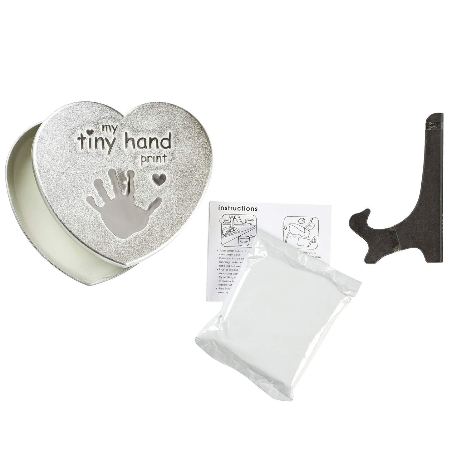 C.R. Gibson 3 Piece Baby Handprint & Footprint Kit, 6.5" x 6.25", Heart First
