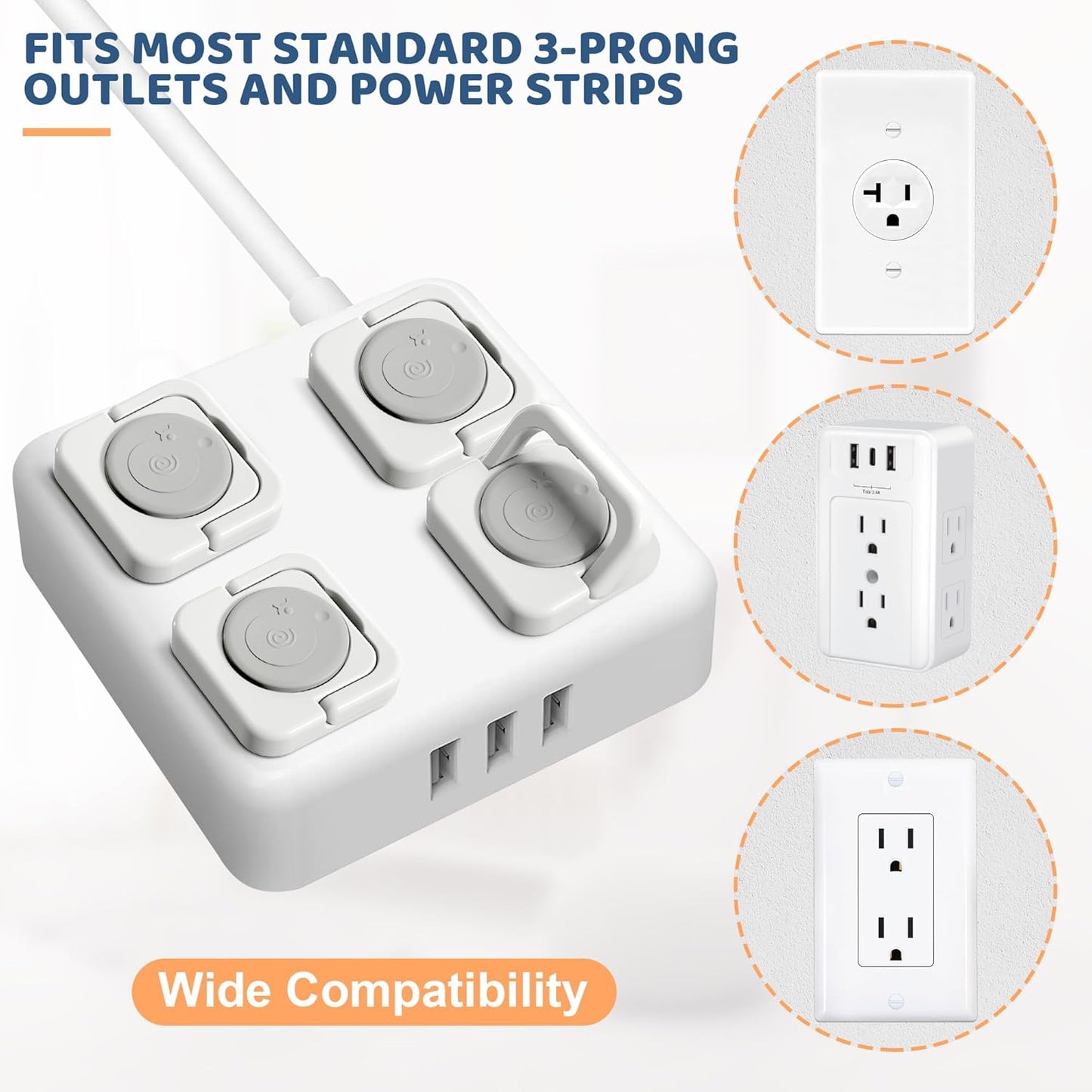 45 Pack Baby Proofing Outlet Covers, Baby Proof Plug Covers with Hidden Pull Handle for Child Safety, Electric Socket Covers, Plug Protectors to Prevent Power Shock(Grey)