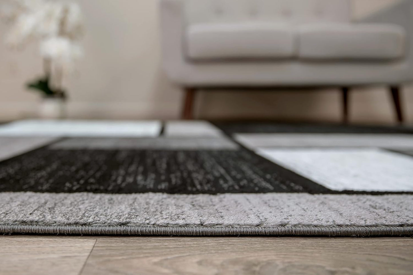 Rugshop Contemporary Modern Boxes for Home Office,Living Room,Bedroom,Kitchen Non-Shedding Area Rug 7' 10" X 10' 2" Gray