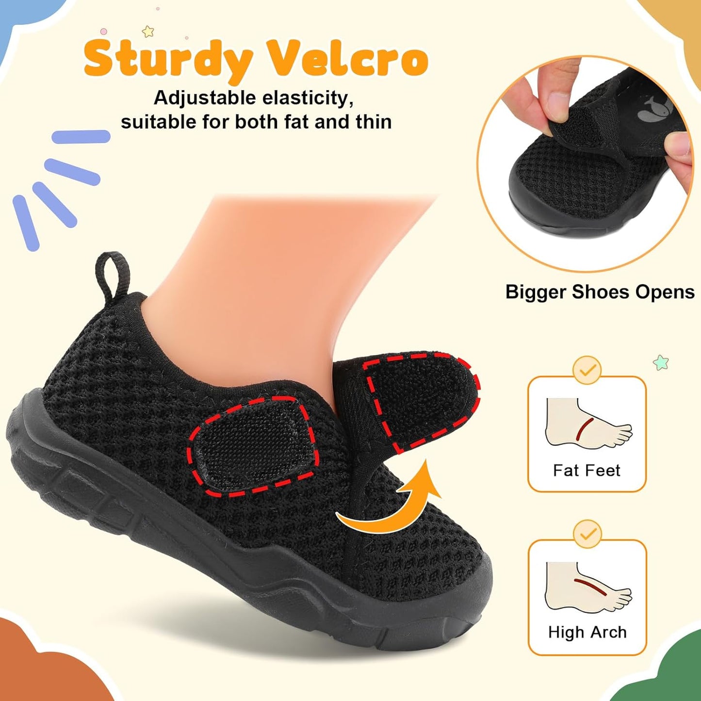 FEETCITY Baby Shoes Boys Girls First Walking Shoes Infant Sneakers Lightweight Slip On Shoe