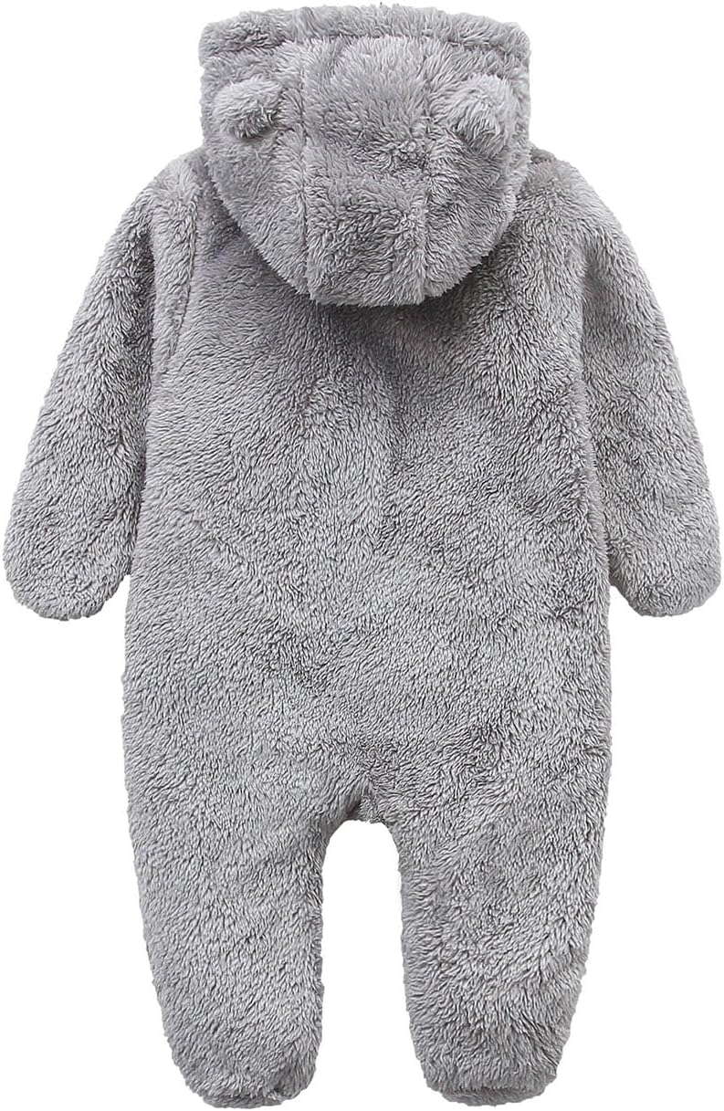 Newborn Baby Snowsuit Fleece Lined Onesie Outfits Warm Hooded Romper for Infant