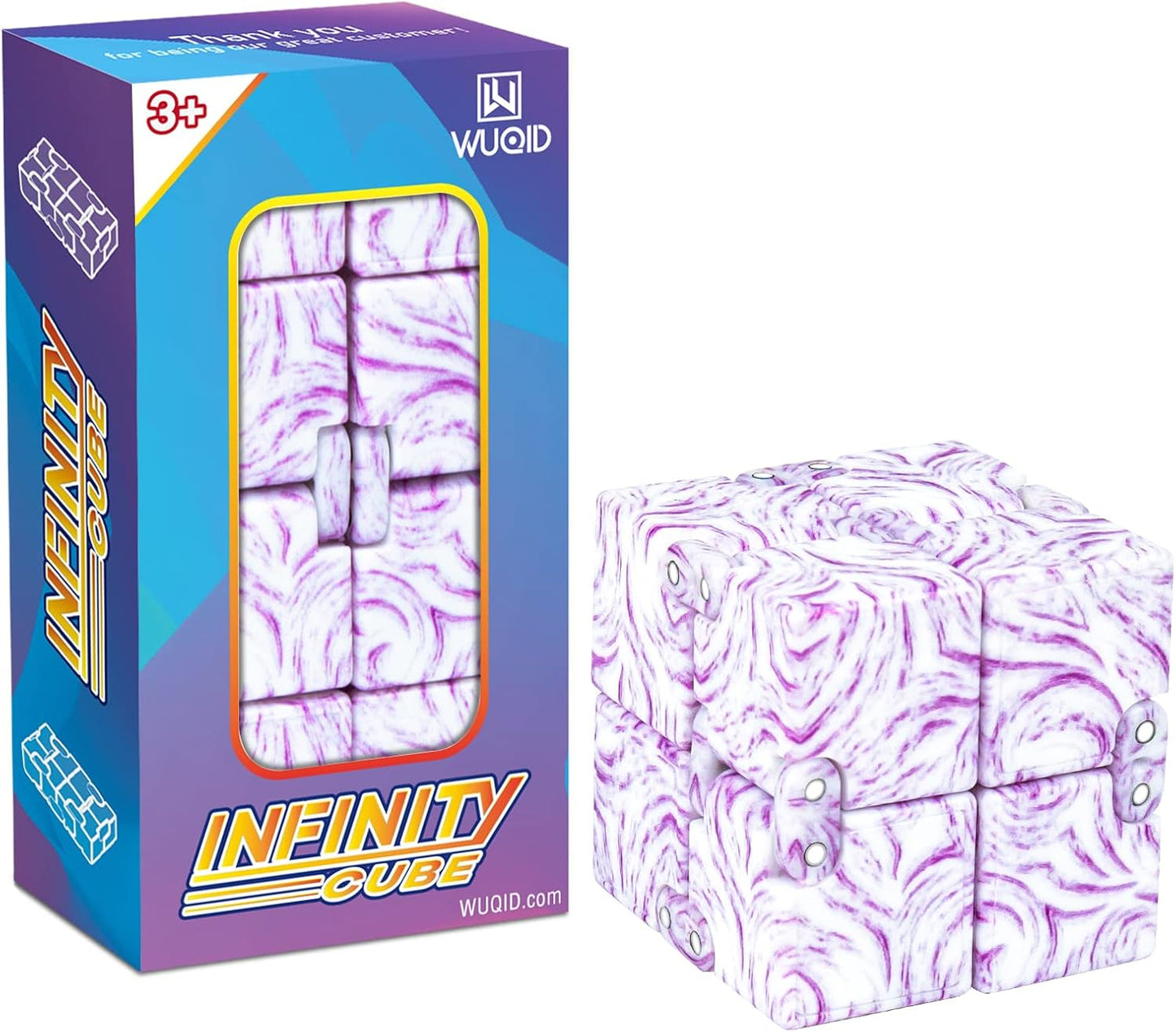 Infinitycube Fidget Toy, Unique Tie-Dye Infinitycube for Kids and Adults, Fidget Toy Relaxing Hand-Held Fidget Toy for Stress Relieve and Anxiety Relief (Pink)