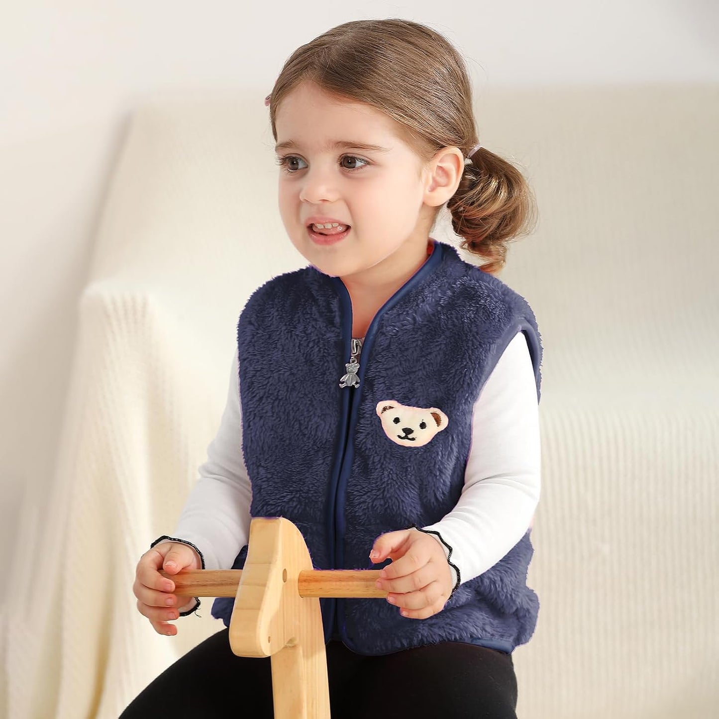 Baby Boys Girls Fleece Vest Zip Up Cute Bear Jackets Fuzzy Fall Winter Warm Clothes Newborn Outwear for Toddler Infant