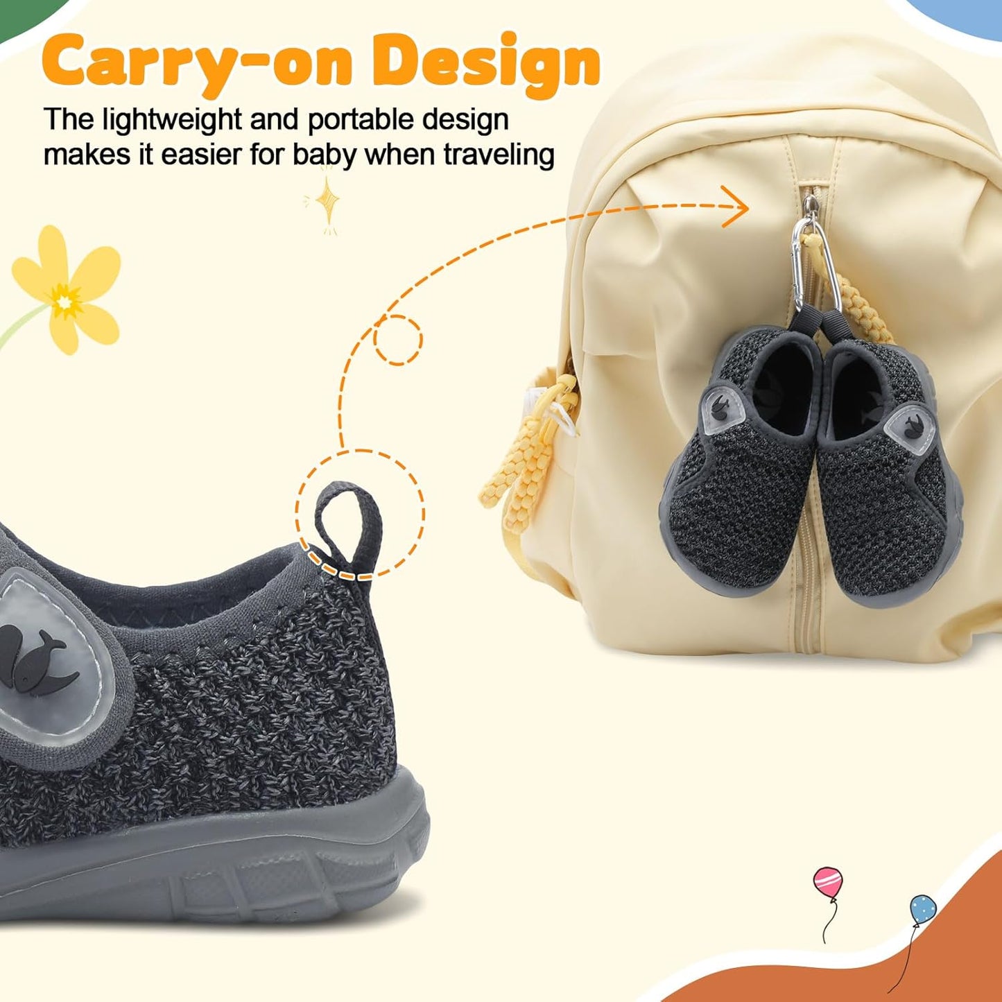 FEETCITY Baby Shoes Boys Girls First Walking Shoes Infant Sneakers Lightweight Slip On Shoe