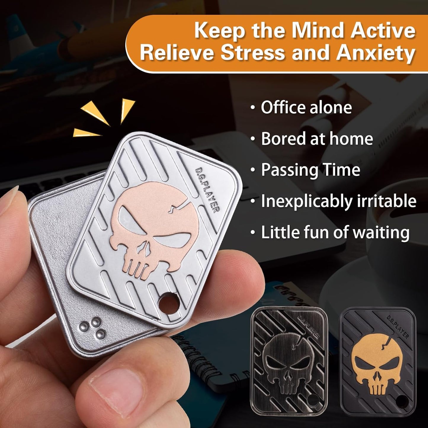 Fidget Toys Adults - Pendants Magnetic Metal EDC Toys for ADHD, Relieve Stress, Tension, Anxiety - Improve Focus - Find Inspiration, Backpack, Purse Hanging Decoration(Platinum)