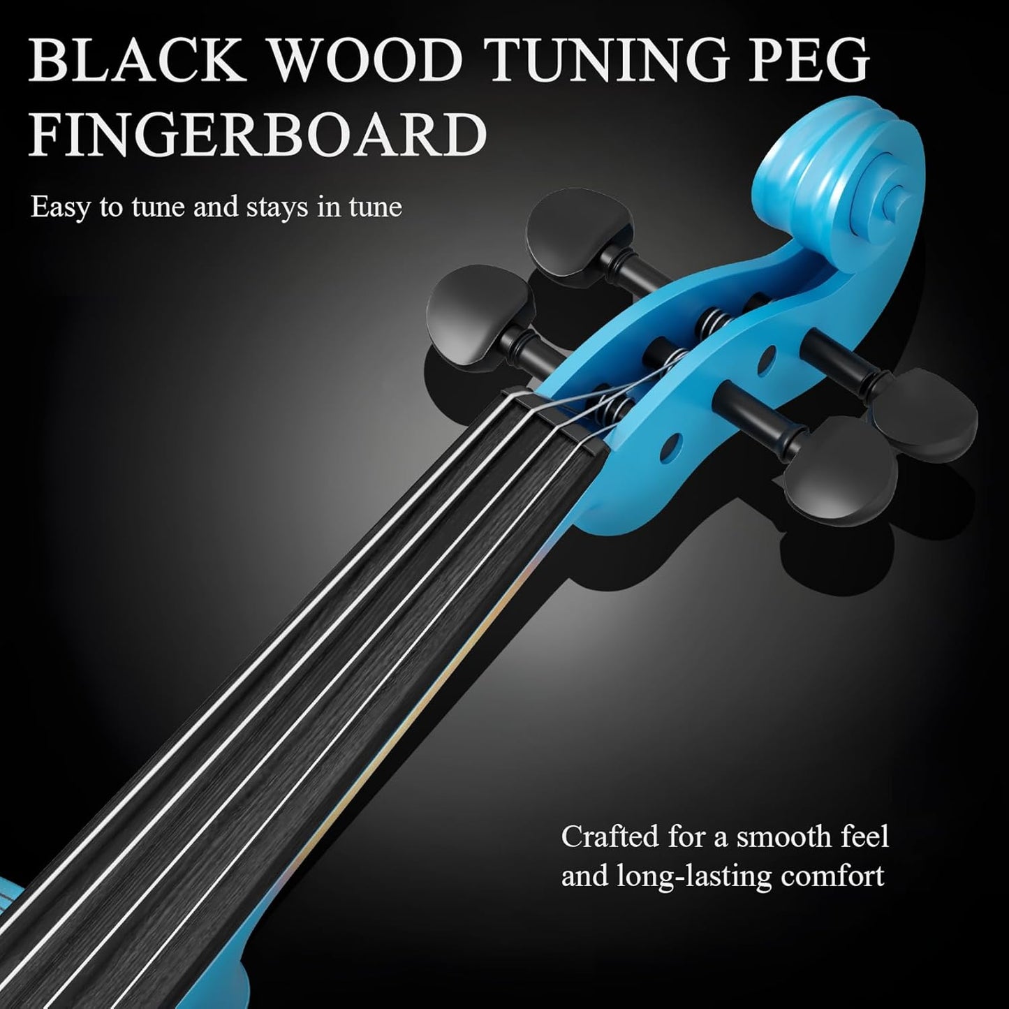 4/4 Beginner Violin Kit for Adults, Complete Full Size Violin Set with Portable Case, Bow, Rosin, Sky Blue