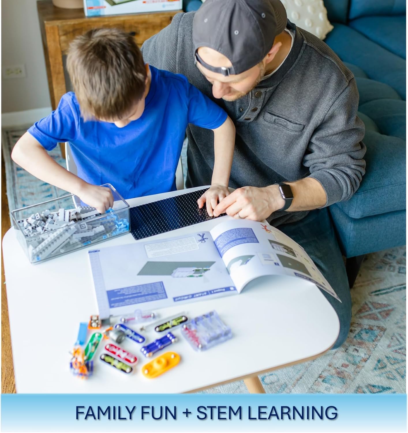 Snap Circuits BRIC: Structures | Brick & Electronics Exploration Kit | Over 20 Stem & Brick Projects | Full Color Project Manual | 20 Parts | 75 BRIC-2-Snap Adapters | 140+ BRICs