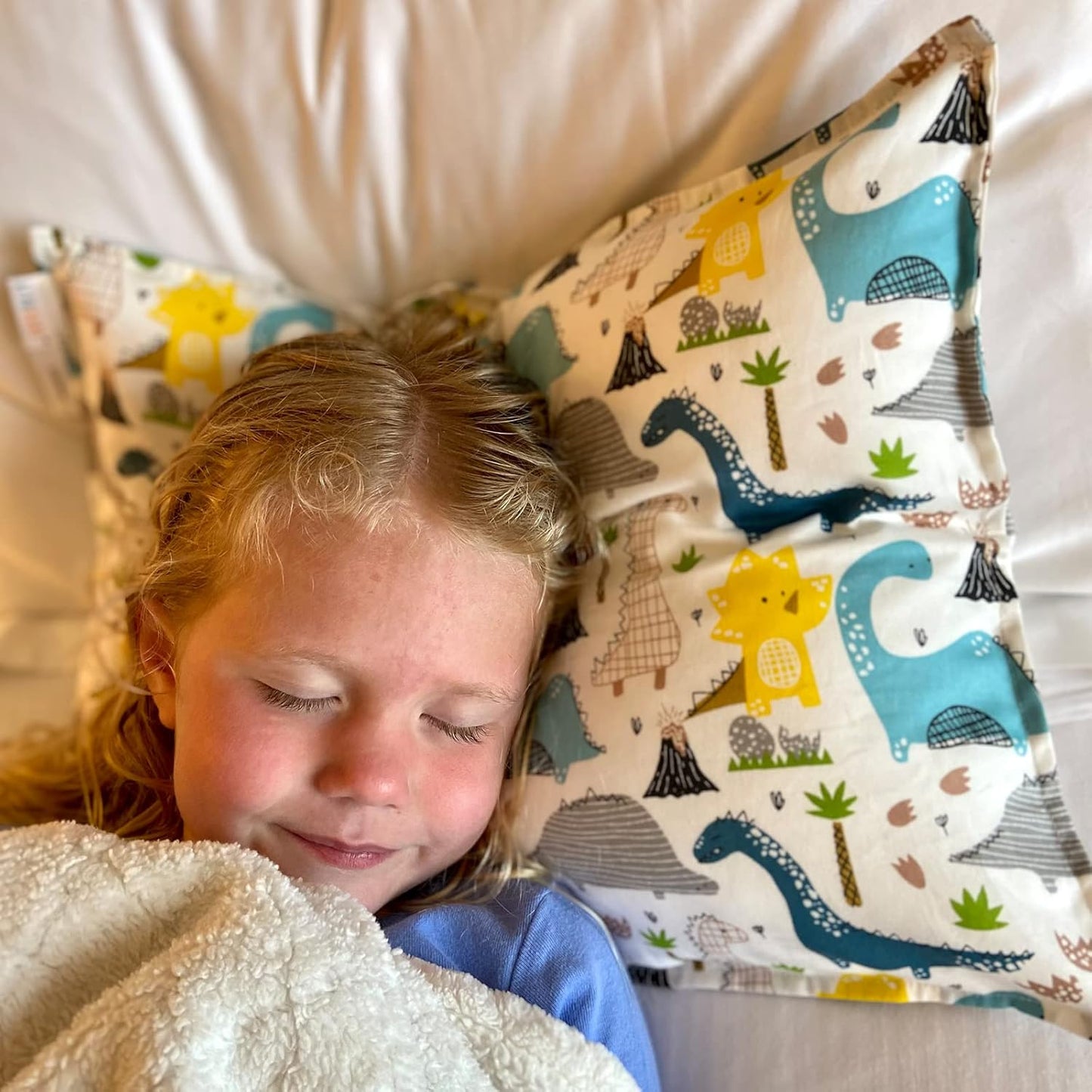 ALVABABY Toddler Pillowcases 2 Pack Organic Cotton Kids Pillow Cover Fit 13"x 18" or 14"x20" Envelope for Girl Boy Sleepy Travel