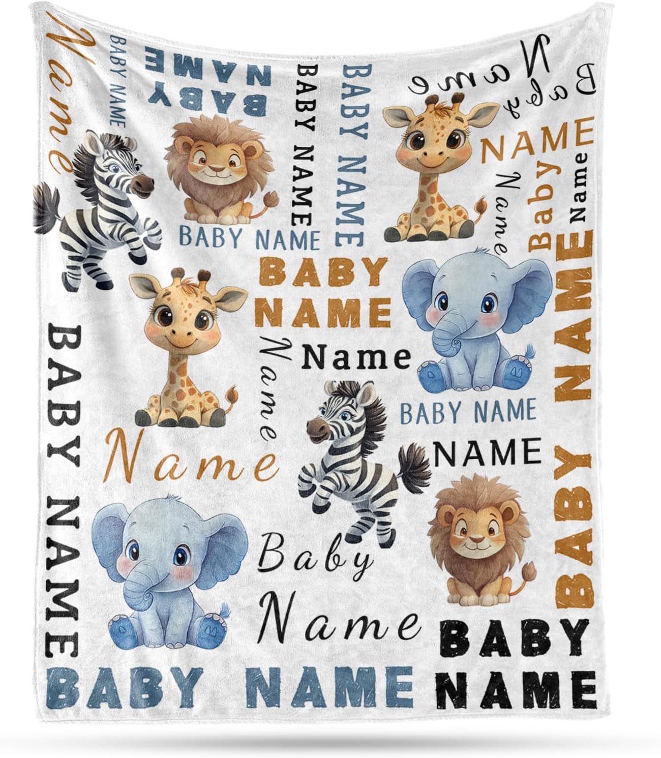 Ship Next Day, Custom Name Blanket - Printed in USA, Personalized Baby Blankets for Girls, Baby Blanket with Name, Ultra-Soft Cozy Fleece Blankets, Gifts for Boys & Girls Kids Teen Girl New Mom