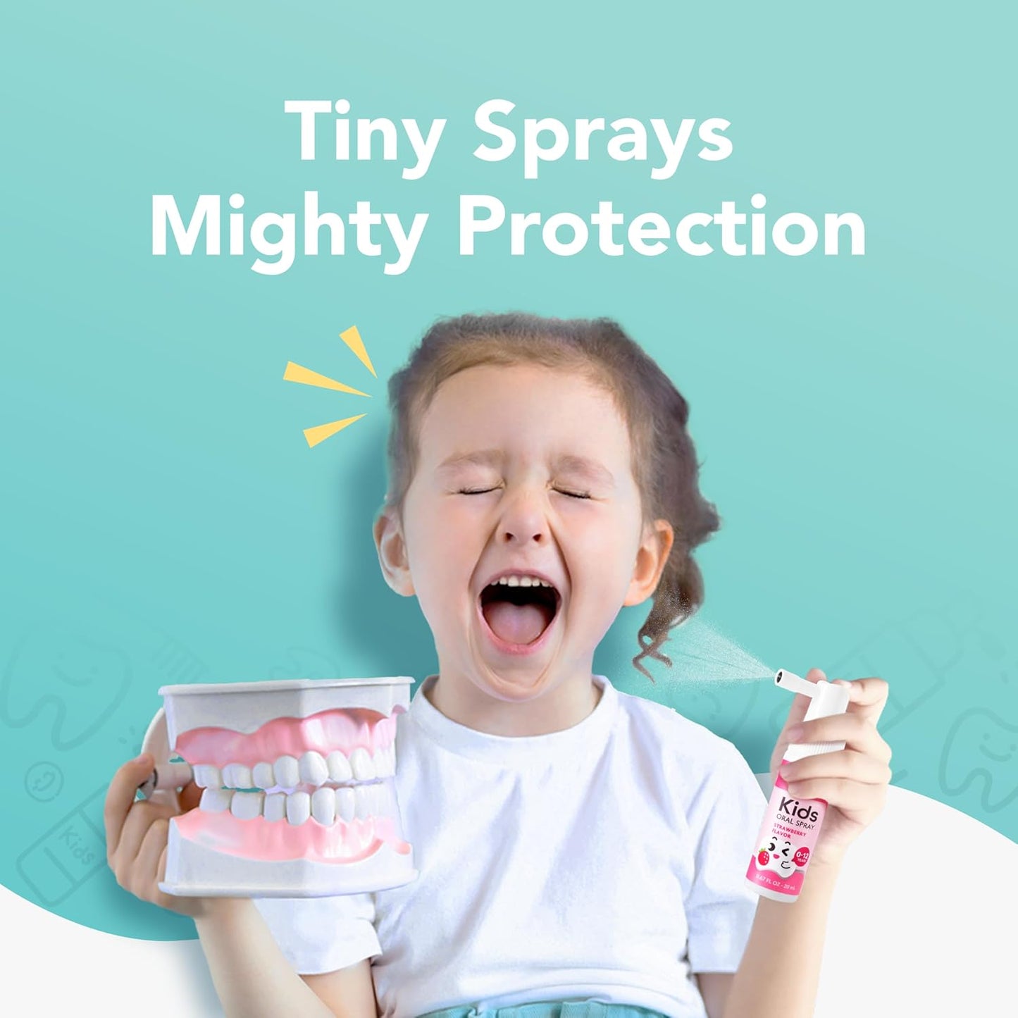 LAB52 Kids Oral Spray, Toddler Toothpaste Helper for Cavity Repair and Fresh Breath, Children Anticavity with Fluoride Free for Newborn to Preschoolers, Xylitol Grape Flavor