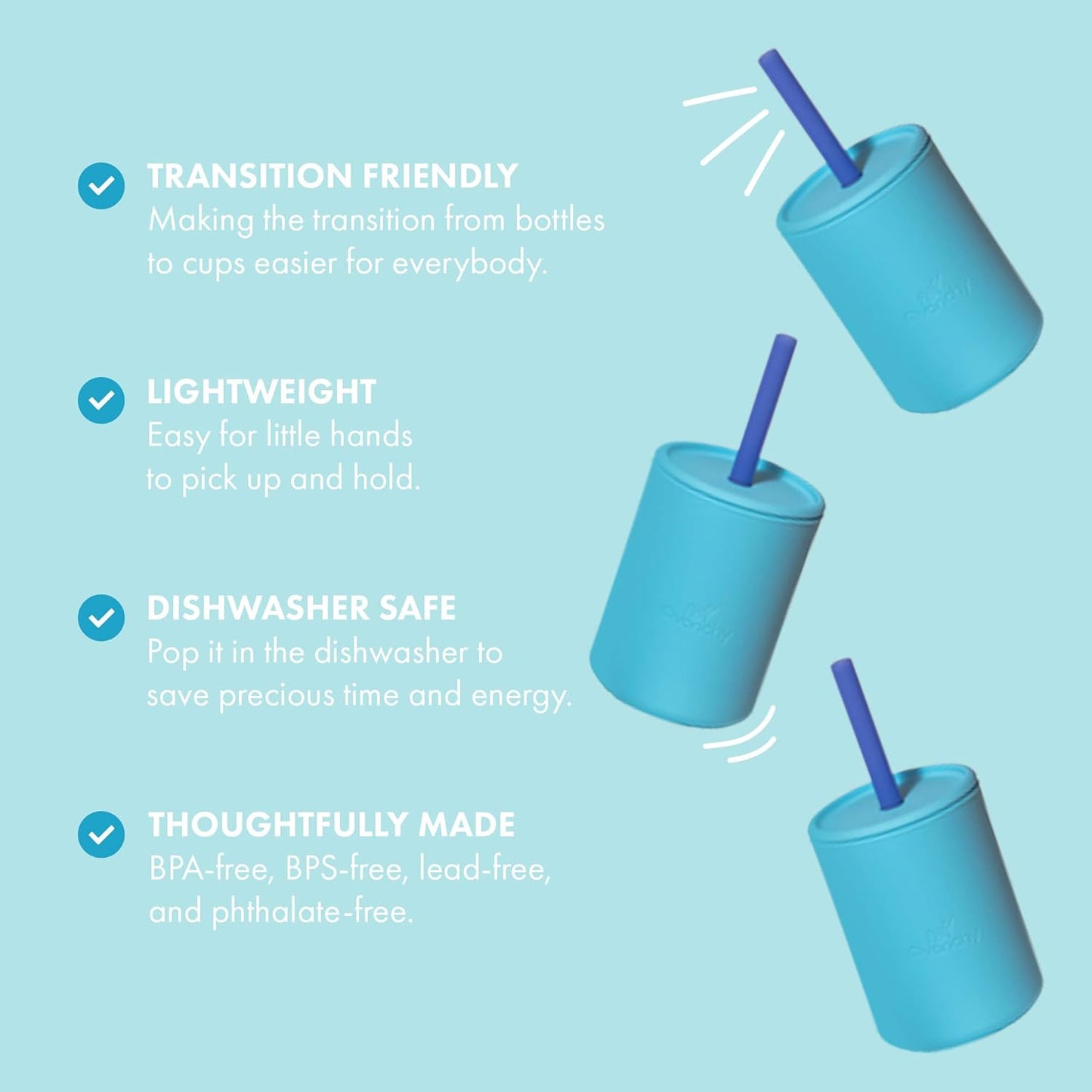 Avanchy Silicone Training Sippy Cup with Straw Lid – Tiny Cup for Babies 6+ Months to Toddlers 1 Year Old – 5 oz Infant Water Cup for Baby Led Weaning, See-Thru Green