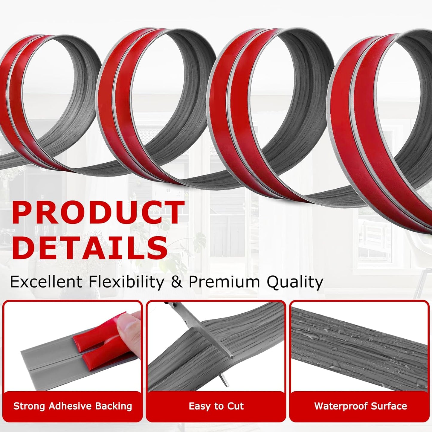 Flexible Wall Corner Protector Moulding Trim Peel and Stick Wall Corner Guards Edge Protector Self Adhesive Molding Trim Strip for Edge Ceiling (Deep Gray Wood Grain, 0.8 in x 20 Ft)