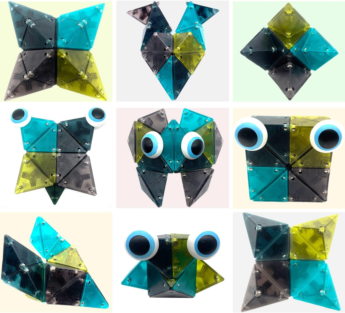 Magnetic Fidget Toys Desk Decor for Stress Relief, 22 Pcs Triangle Puzzle Magnet Fidget Balls Building Blocks for Teens & Adults, Girls, Boys (4 Color)