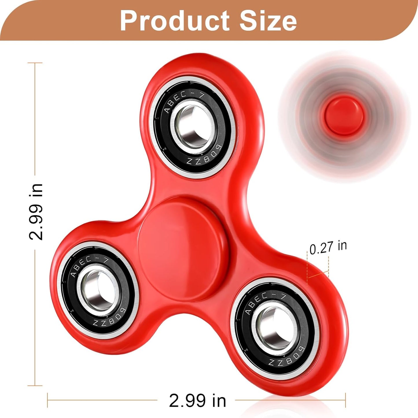 SCIONE Fidget Spinner Toy 1 Pack, Stress Anxiety Relief Sensory Fidget Toys for Kids Adults, Cool Fidget Spinners for ADHD Autism Birthday Gifts Stocking Stuffers Classroom Prizes for Boys Girls