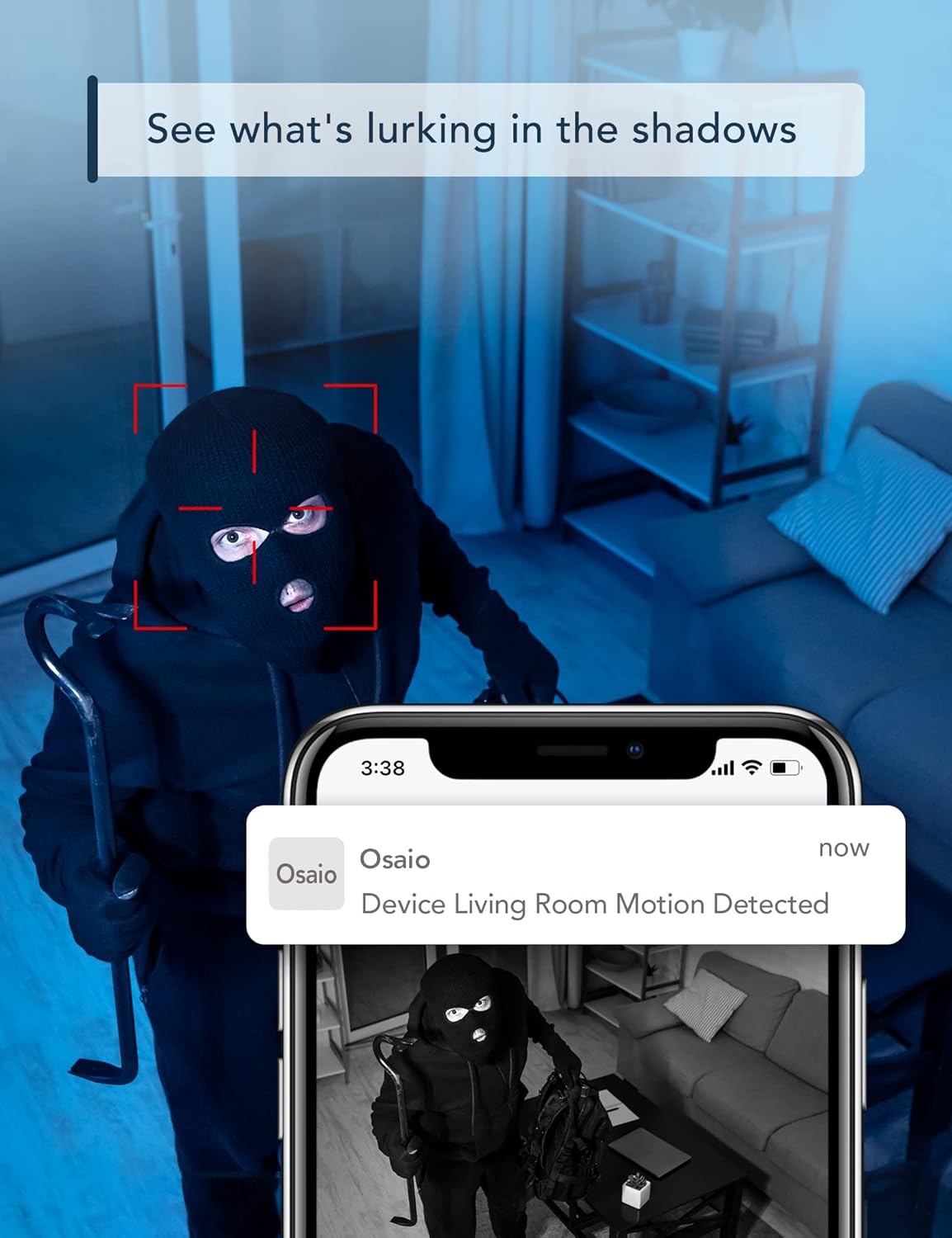 GNCC Indoor Security Camera Dog Camera 1080P Motion Detection, Cameras for Home Security with 2-Way Audio Siren, Night Vision, Cloud & SD Card Storage, Works w/Alexa & Google Home, 2.4G WiFi(only), C2