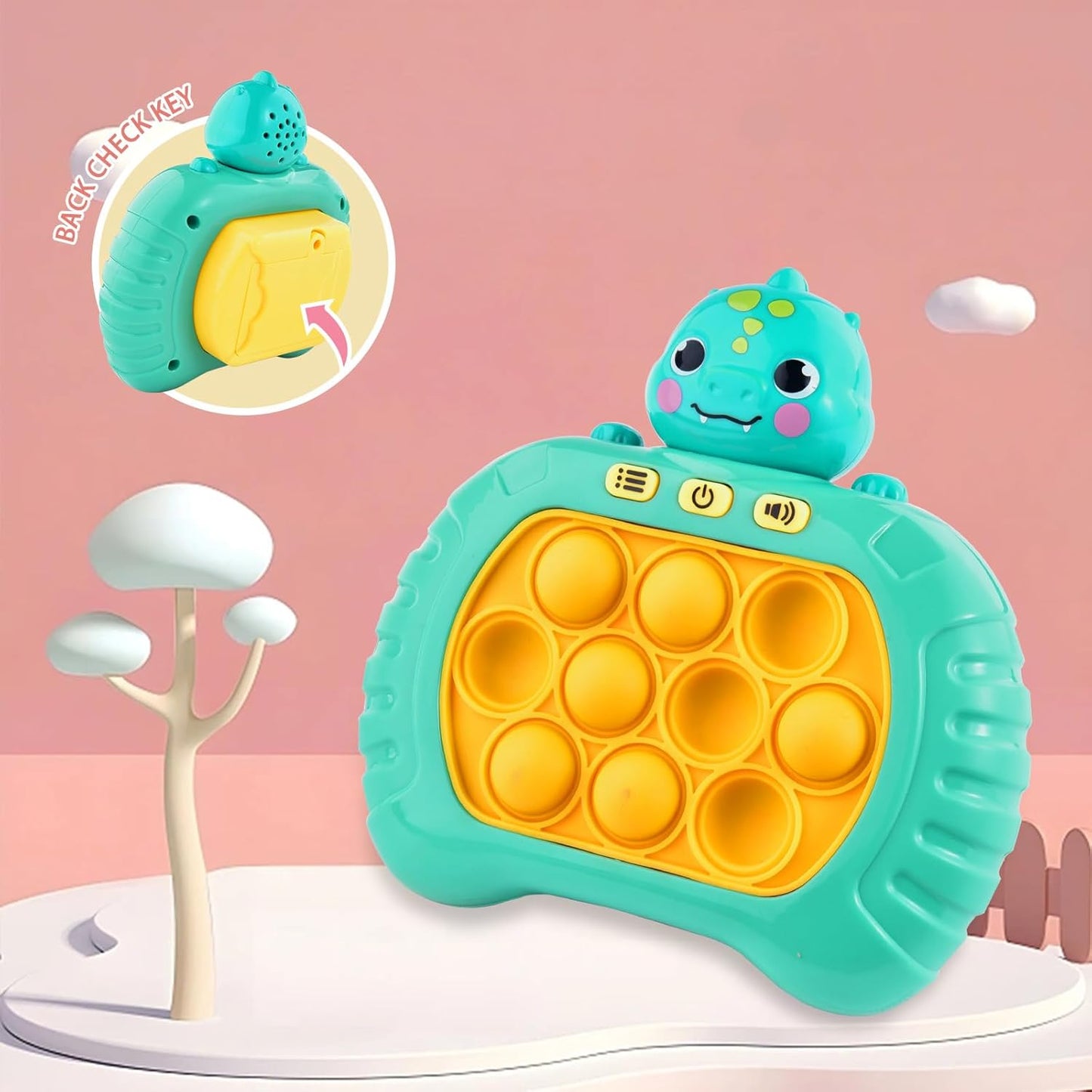 Pop Game Light Fidget Up Toy for Kids Ages 3 4 5 6 7 8+, Fast Push Bubble Game Handheld Game Machine 4 Modes, Sensory Puzzle Toys, Blue