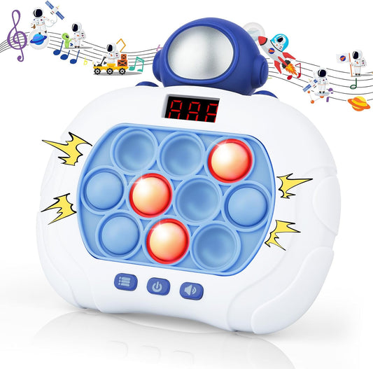 Fast Push Game Pop Fidget Toy for Kids, Quick Push Bubble Game 6 Modes Handheld Puzzle Game Sensory Toy with LED Screen Pop It Game Light Up Fidget Toy Gift for 3 to 12 Year Old Girls Boys