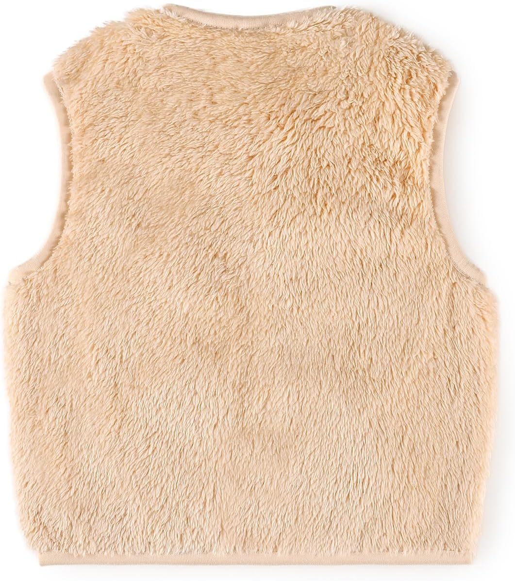 Baby Boys Girls Fleece Vest Zip Up Cute Bear Jackets Fuzzy Fall Winter Warm Clothes Newborn Outwear for Toddler Infant