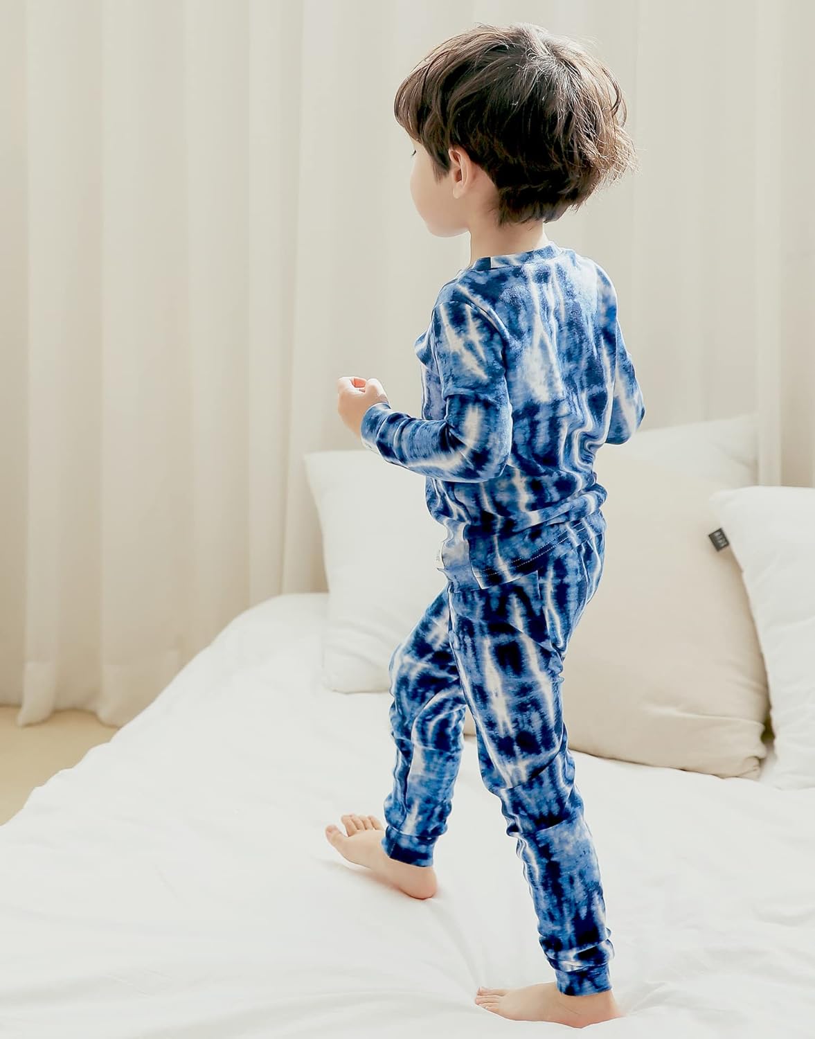 VAENAIT BABY 12M-12Y Toddler Kids Boys Girls 100% Cotton Marbling Tiedye Sung Fit Sleepwear Pajamas 2pcs Pjs Set