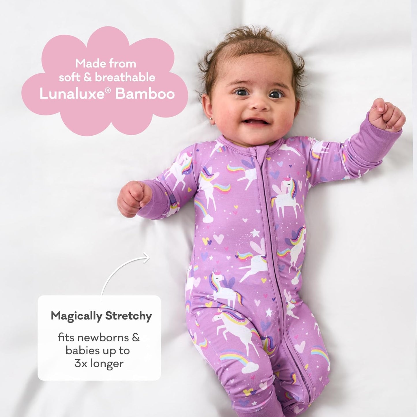 Little Sleepies Pajamas for Baby Boys & Girls, Viscose from Bamboo Baby Pajamas, Preemie & Newborn Sleepers, 2-Way Zipper PJs