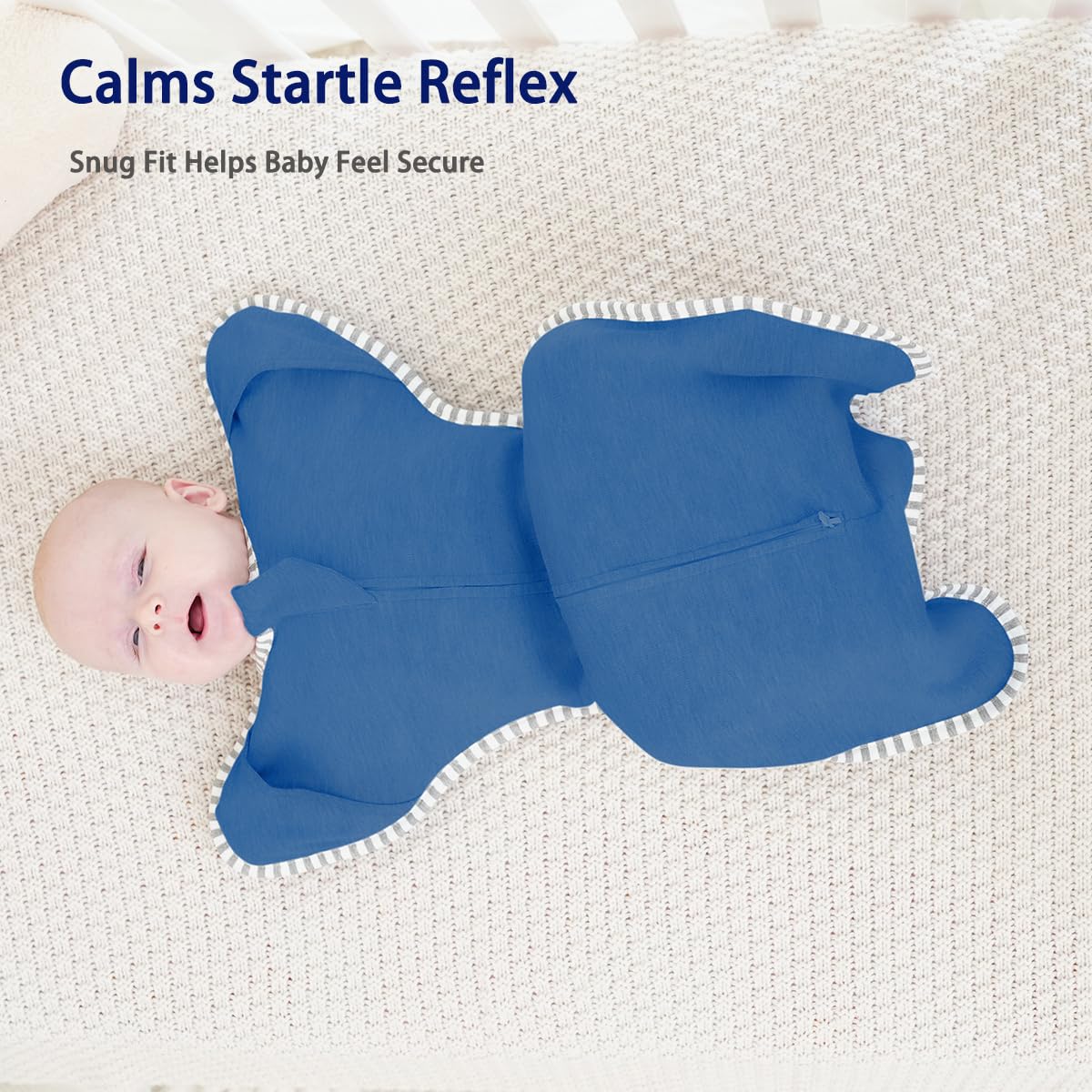 Transition Swaddle 0-3 Months Arms up Swaddles, 2-Pack Newborn Swaddles Sleep Sack 0-3 Months with 2-Way Zipper Arms in/Out 100% Cotton 0.8 Tog Baby Swaddle Sack for Boy (Small 5-14lbs)