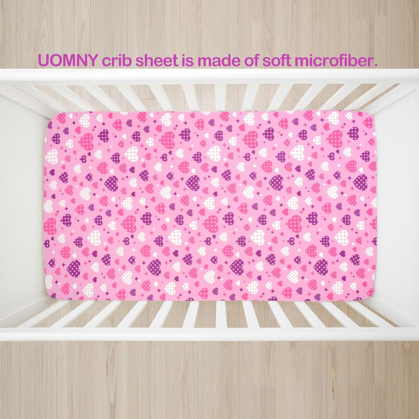 UOMNY Crib Sheet Heart Fitted Crib Sheets Baby Sheet for Standard Crib and Toddler Mattresses Nursery Bedding Sheet Crib Mattress Sheets for Boys and Girls 1 Pack Space Toddler Sheet
