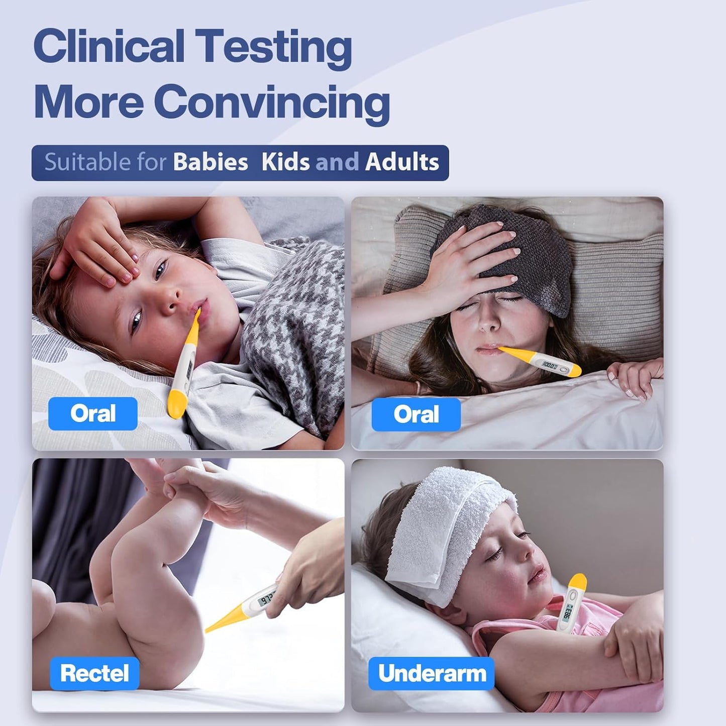 Boncare 10 Seconds Digital Thermometer for Adults and Kids - Accurate & Safe Rectal Thermometer for Baby with Fever Alarm, Oral Thermometer (Yellow)