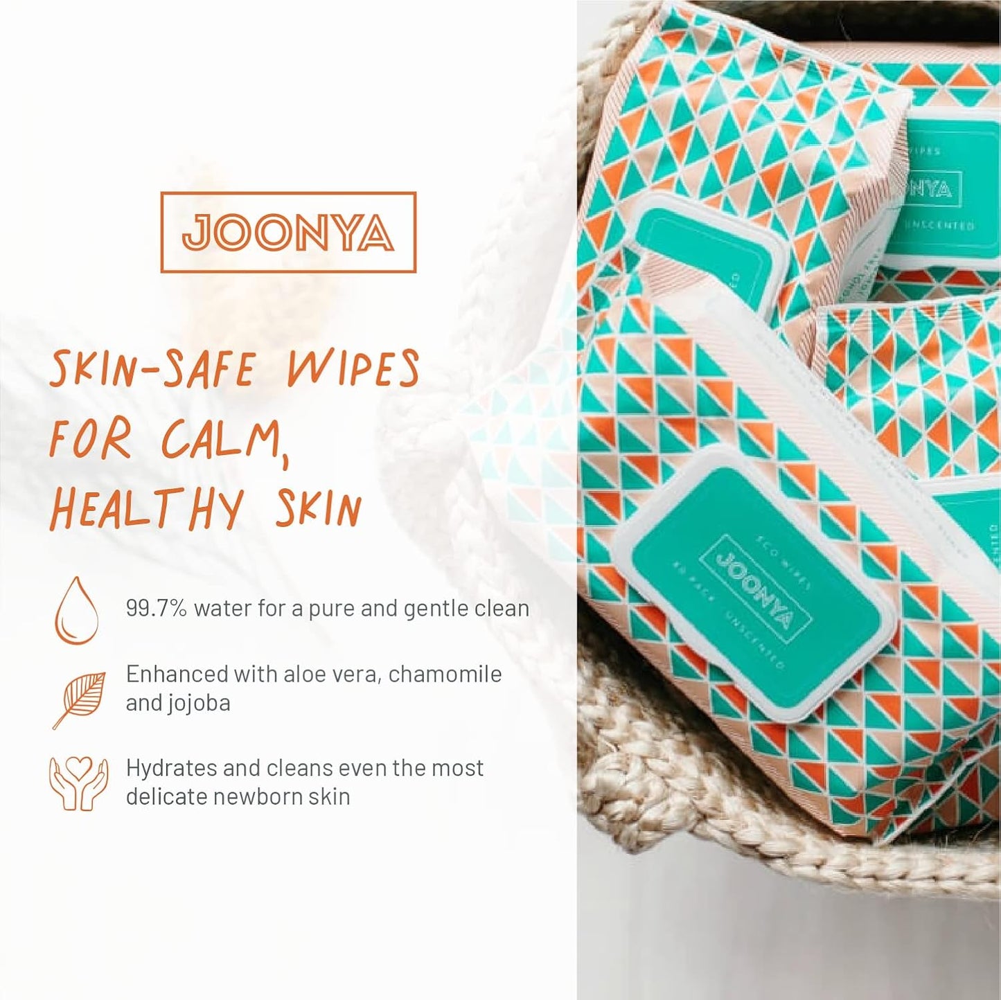 JOONYA Unscented Baby Wipes — Plant-Based, Fragrance-Free Bulk Diaper Wipes | Hypoallergenic, Non-Toxic & Biodegradable Wet Wipes for Sensitive Newborn Skin | 24 Packs of 80 Wipes (1,920 Total)