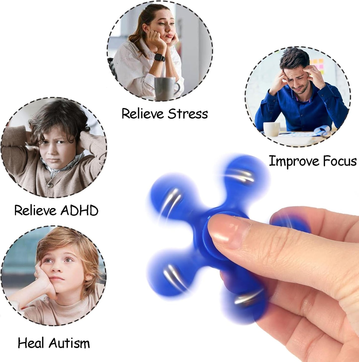 32 Pack High Speed Bearing Quiet Fidget Spinners Bulk, Stress Relief Sensory Fidget Toys Bulk for Kids, Birthday Return Gift Party Favors Classroom Prize Student Gifts Stocking Stuffers (32)