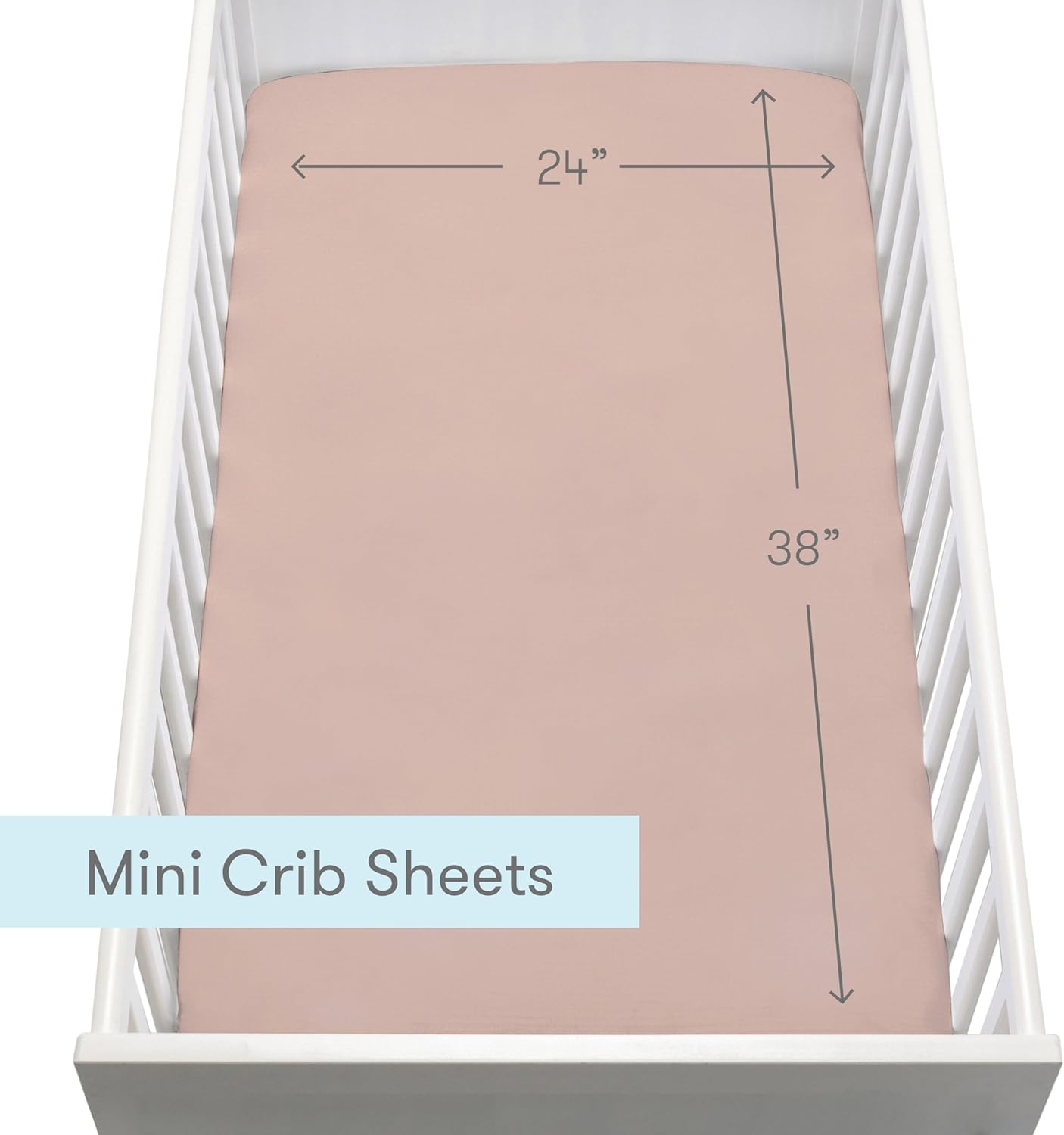 Newton Baby Mini Crib Sheets (2-Pack) | Organic Muslin Cotton, Ultra Breathable & Soft Baby Sheets, Machine Washable Baby Mattress Sheets, Fits Any Mini Sized Crib 24" x 38", Clay