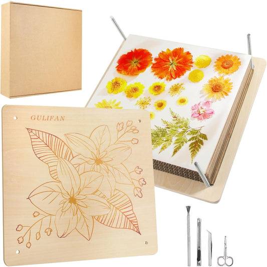 Extra Large Flower Press Kit 10.8 x10.8 inches with Storage Bag, DIY Arts and Craft Kit 10 -Layers, Ideal Gift for Flower & Plant Lovers