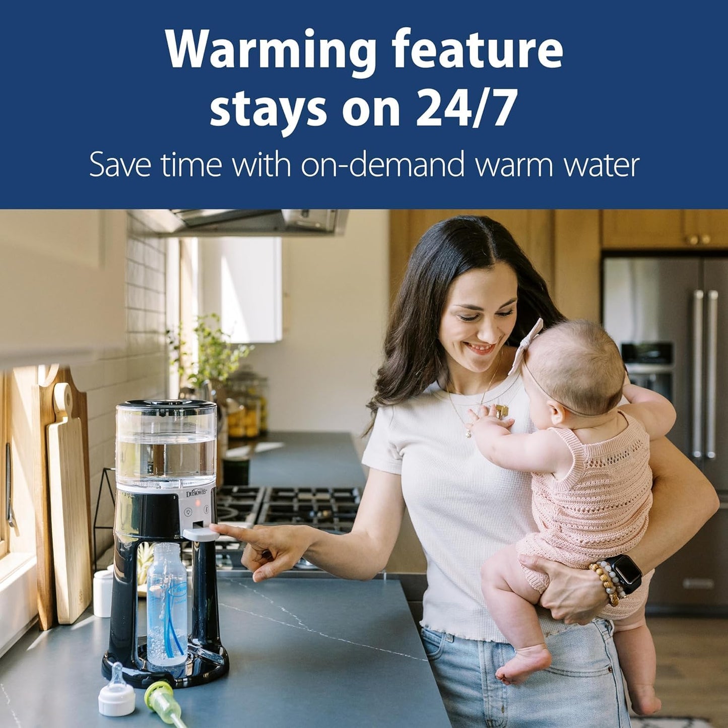 Dr. Brown's Insta-Prep Warm Water Dispenser with Baby Formula Dispenser, Pink