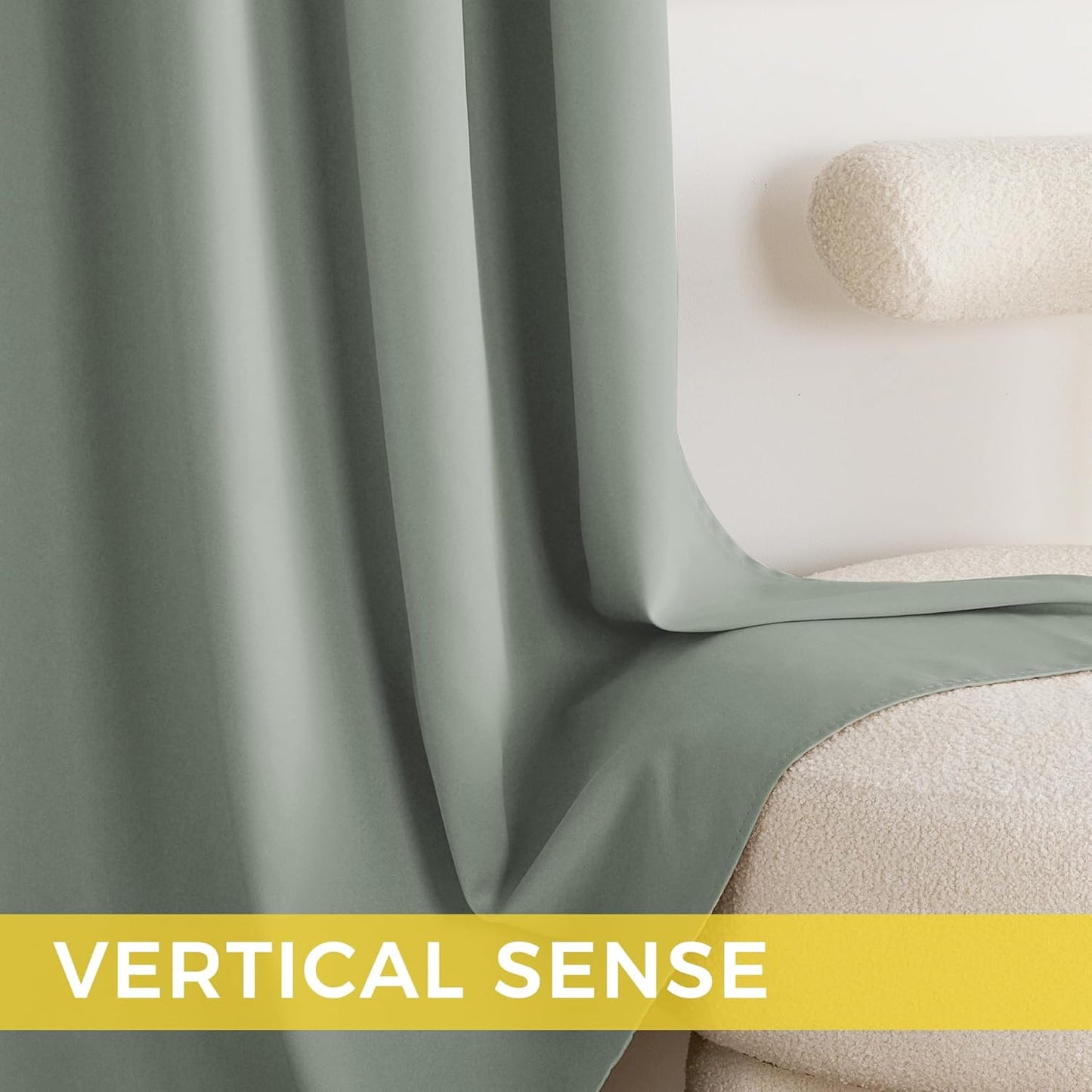 NICETOWN Sage Green Blackout Curtains 108 inch Long, Summer Room Daekening Thermal Insulated Grommet Privacy Energy Saving Shades for Bedroom, Living Room, Laundry, Closet, 2 Panels, W52