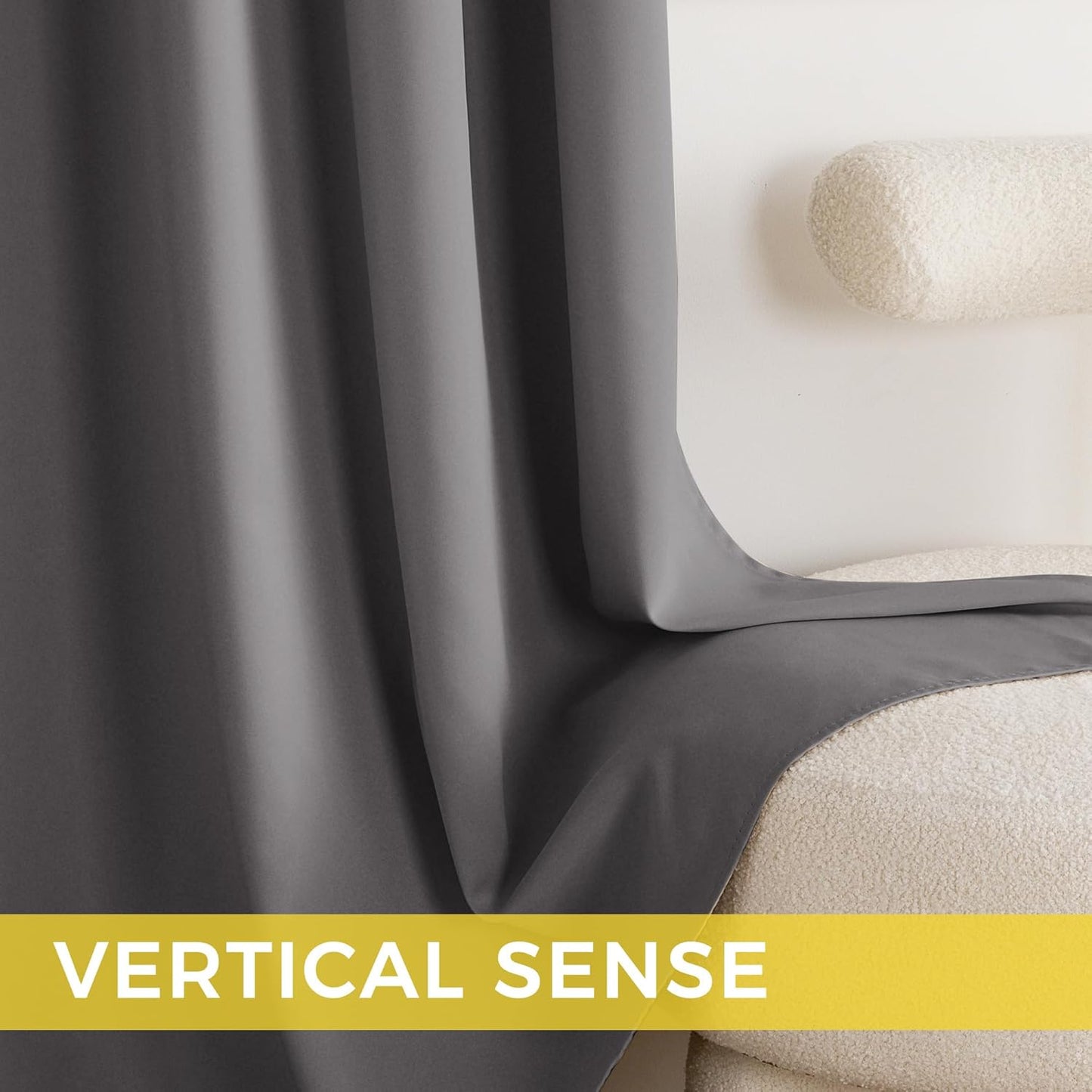 NICETOWN Grey Blackout Curtains for Bedroom 72 inches Long, Thermal Insulated Grommet Curtains for Living Room, Noise Reducing Privacy Window Treatment Drapes for Nursery, Laundry Patio, 2 Panels, W52