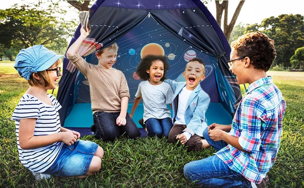 Space World Play Tent-Kids Galaxy Dome Playhouse for Boys and Girls Imaginative Play Popup Tent for Kids Indoor/Outdoor Fun,Perfect Kid’s Gift- 47" x 47" x 43"