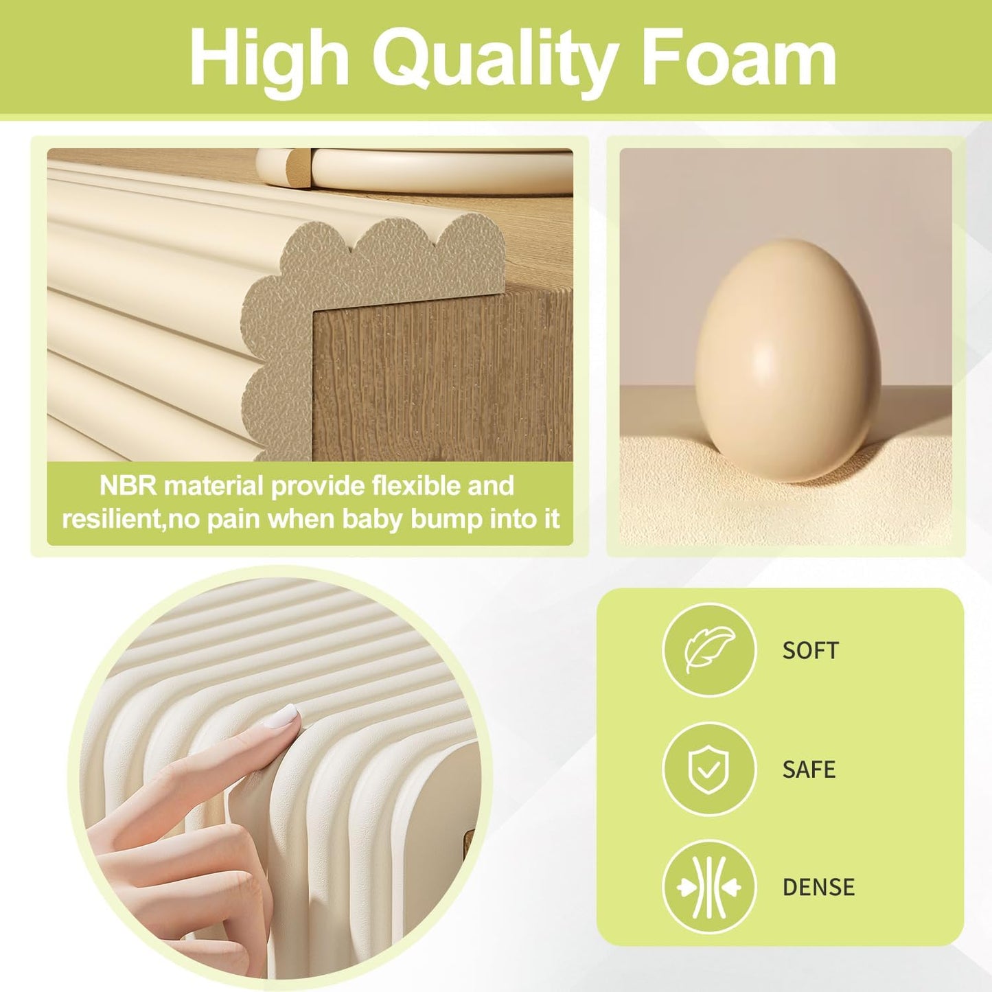Baby Proofing Wall Corner Protector,Edge Guard Corner Protector,6.56ft Thinken Soft Corner Protectors Pre-Taped Soft Rubber Foam Edge Cushion for Furniture (Brown, 6.56Ft x 11.8" W x 0.47" Th)