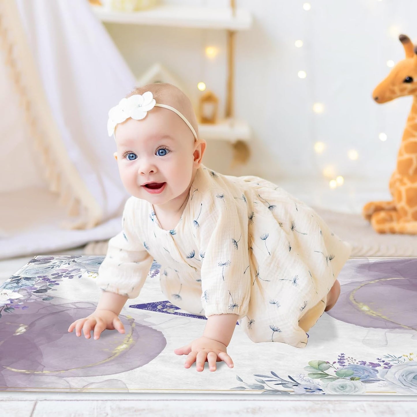 Personalized Baby Blanket with Name, Custom Floral Name Blanket Toddler Girls Soft Flannne Swaddling Blankets Customized Monogram Memorial Gift for Infant Newborn Shower